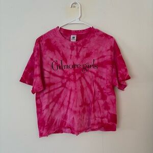 brand new! colour tone gilmore girls lorelai hot pink tie dye spiral crop top🩷